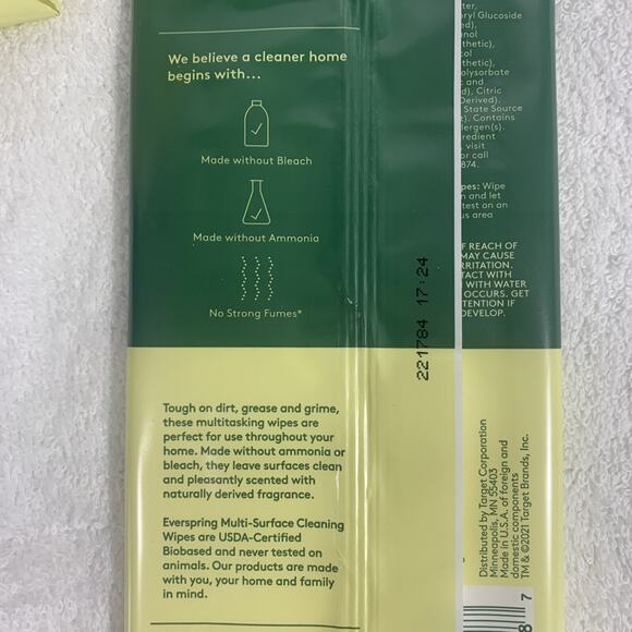Ever Spring Multi-Surface Cleaning Wipes Lemon & Mint Scent- 10 Wipes- Lot Of 12 - Picture 3 of 5